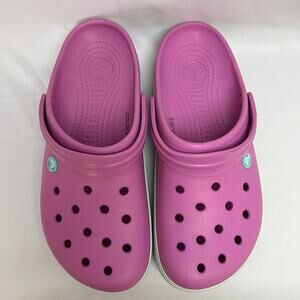Crocs Platform Clogs Barbie Pink Womens 11 Classic Comfort Slip On Sandals Cozy